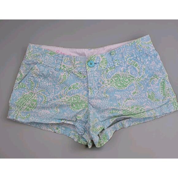 Lilly Pulitzer The Walsh Short Aqua Blue And Green Size 6 - Picture 1 of 5